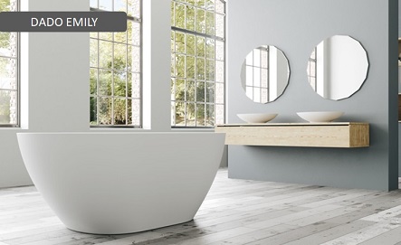 DADO EMILY BATH: L 1550MM X W 800MM X H 570MM